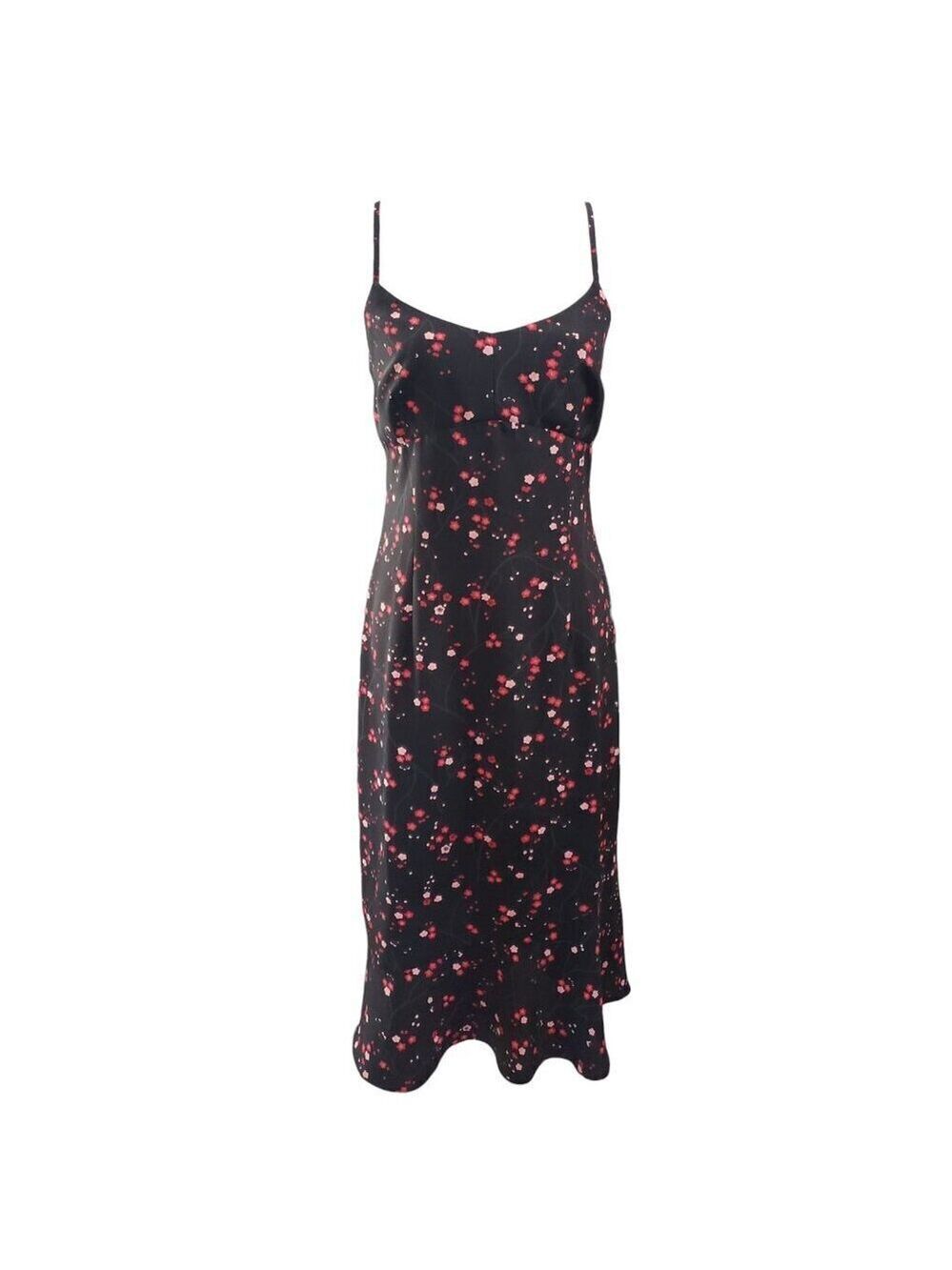 Vintage Express Womens Floral Strapless Midi Length Dress 11/12